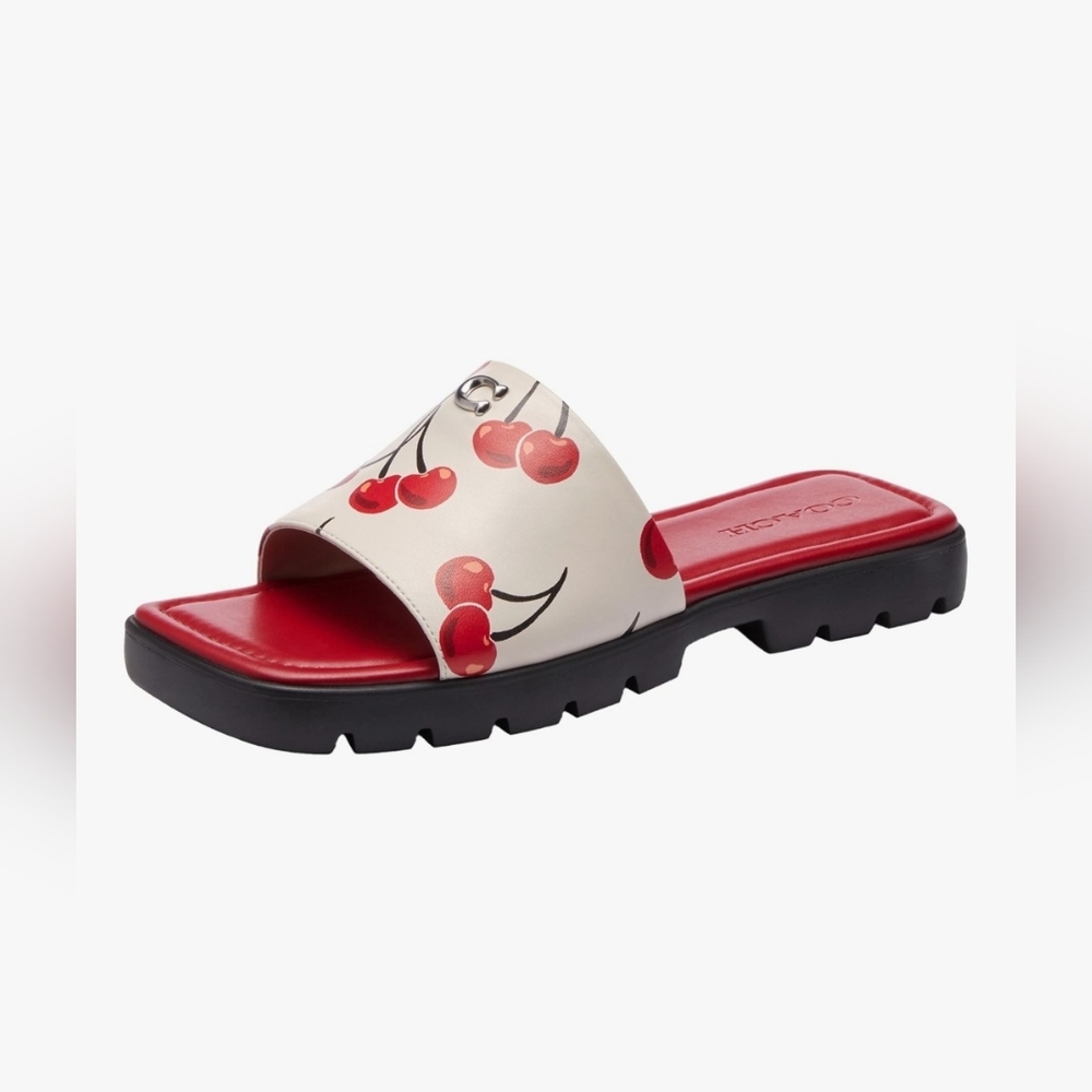 Coach Cherry Pattern Slide Sandals - Picture 1 of 2
